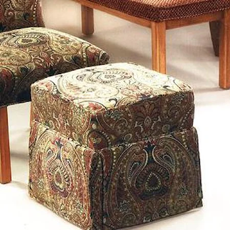 Skirted Cube Ottoman in Traditional Contemporary Style